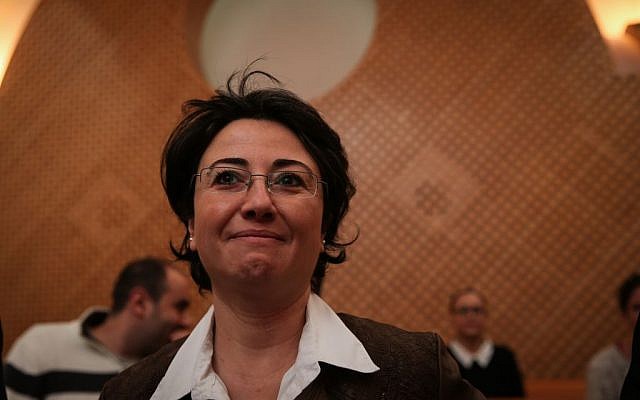 Arab MK Hanin Zoabi at a hearing on her case at the Supreme Court in Jerusalem, December 9, 2014 (photo credit: Hadas Parush/Flash90)