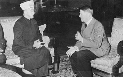 Hitler hosts Grand Mufti Haj Amin al-Husseini in 1941 in Germany. (Heinrich Hoffmann Collection/Wikipedia)
