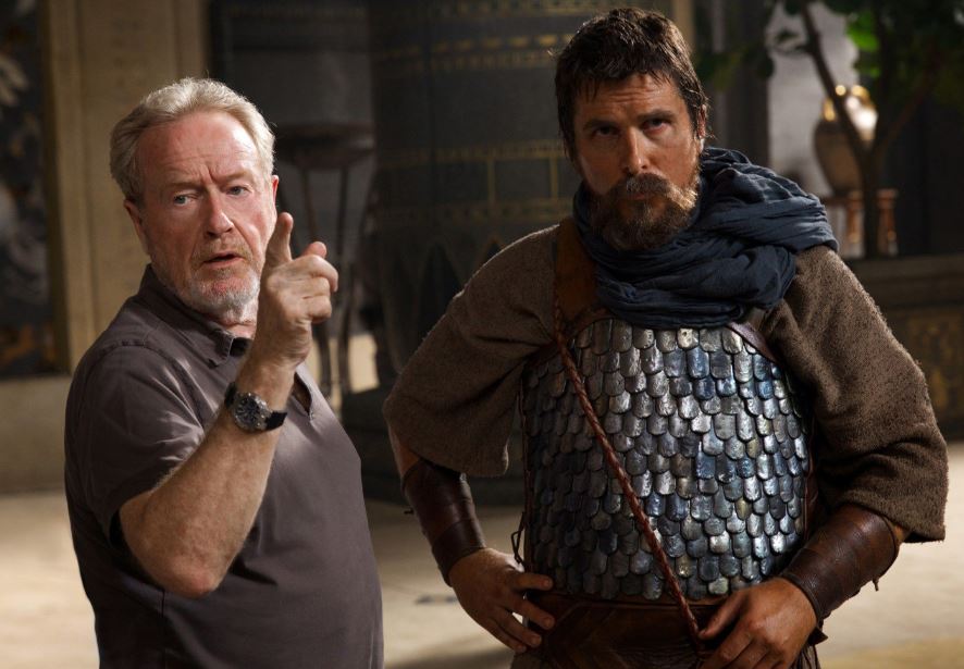 Ridley Scott directing Christian Bale on the set of 'Exodus: Gods and Kings.' (20th Century Fox)