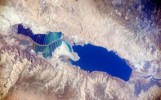 Israel from space, as seen in a series of photos taken by astronaut Barry Wilmore at the International Space Station on December 25, 2014 (photo credit: NASA)