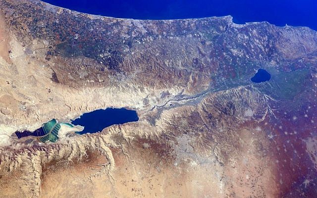 Israel from space, as seen in a series of photos taken by astronaut Barry Wilmore at the International Space Station on December 25, 2014 (photo credit: NASA)