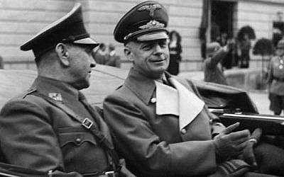 Croatian leader Ante Pavelic (left) pictured with Nazi German foreign minister Joachim von Ribbentrop in June 1941. (CC BY-SA/Bundesarchiv, Bild 183-2008-0612-500/Wikimedia Commons)