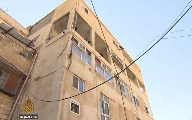 The fourth floor apartment of terrorist Abdelrahman Al-Shaludi that was demolished by Israel authorities. (photo credit:YouTube/Al Jazeera English)