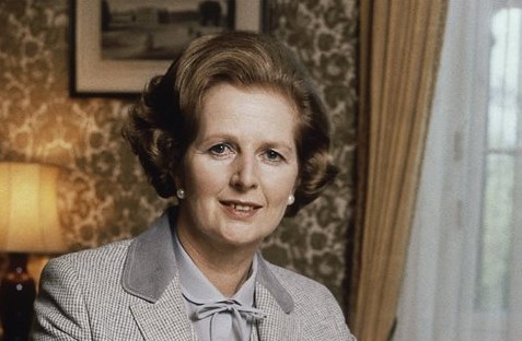 In this 1980 file photo, British Prime Minister Margaret Thatcher poses for a photograph in London. (Photo credit: AP Photo/Gerald Penny)