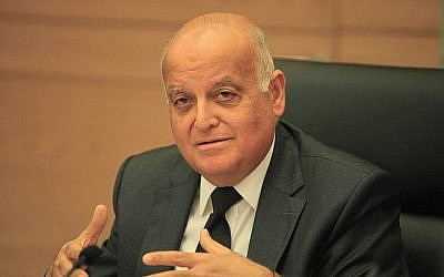 Israeli Supreme Court justice Salim Joubran, also serving as head of the Central Election Committee, seen in the Knesset on December 16, 2014. (photo credit: Isaac Harari/FLASH90) 