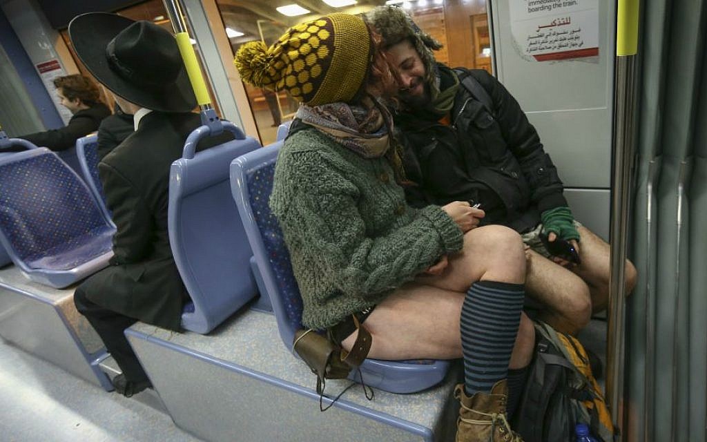 No Panties On Train
