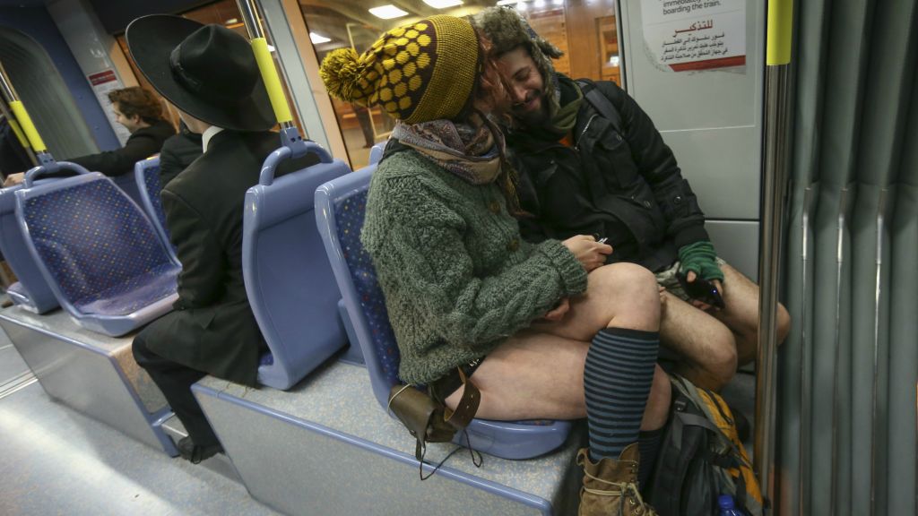 Panty-wearing pranksters ride Jerusalem light rail