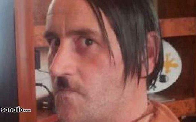 A photo allegedly showing leader of the German PEGIDA anti-Islam movement Lutz Bachmann posing as Hitler. (screen  capture: YouTube/Pasali News)