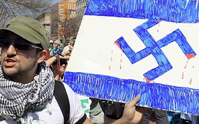 An image from the documentary 'Crossing the Line 2,' which depicts rising anti-Semitic activity on North American campuses. (Courtesy)