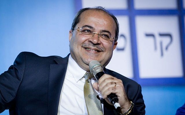 MK Ahmad Tibi participates in a panel discussion at the Israel Conference on Democracy, in Tel Aviv on February 17, 2015. (Amir Levy/Flash90)