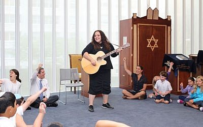 Shefa students and teachers preparing for Shabbat with music and song. (The Shefa School via JTA)
