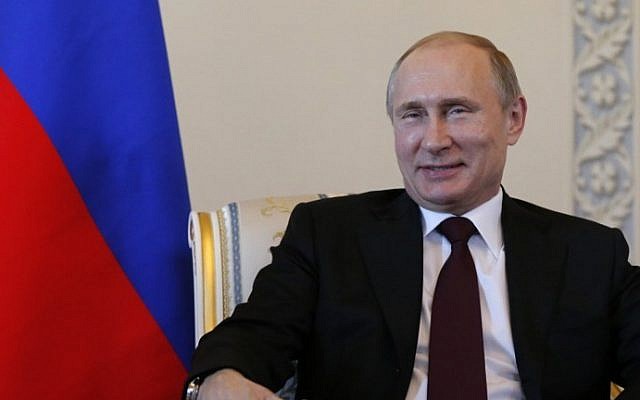 File: Russian President Vladimir Putin in Saint Petersburg on March 16, 2015. (AFP/Anatoly Maltsev, Pool)