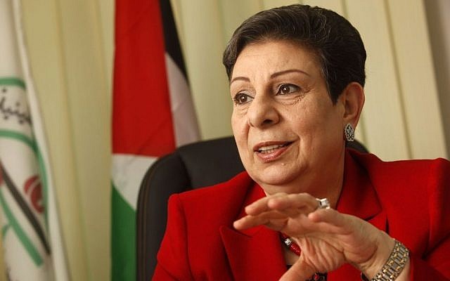 PLO official Hanan Ashrawi at her office in Ramallah, January 31, 2012 (Miriam Alster/Flash90)
