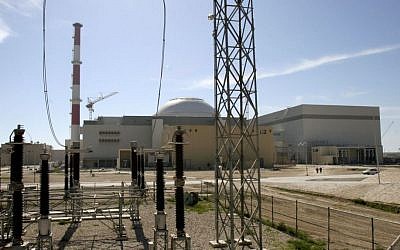 A reactor building of Iran's Bushehr nuclear power plant, February 26, 2006.  (photo credit: AP/Vahid Salemi, File)