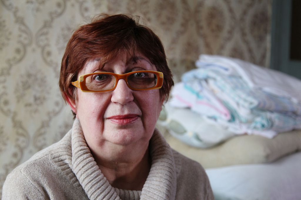 Olga Tulchinsky-Stasenko, 56, became an IDP in August 2014 and now lives in Kharkov with the support of the JDC. (courtesy JDC)