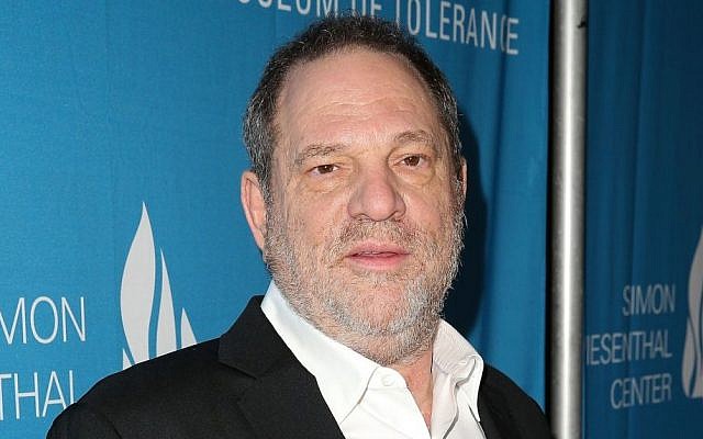 Harvey Weinstein attending the Simon Wiesenthal Center’s National Tribute Dinner in Beverly Hills, Calif., March 24, 2015. (Imeh Akpanudosen/Getty Images, via JTA)