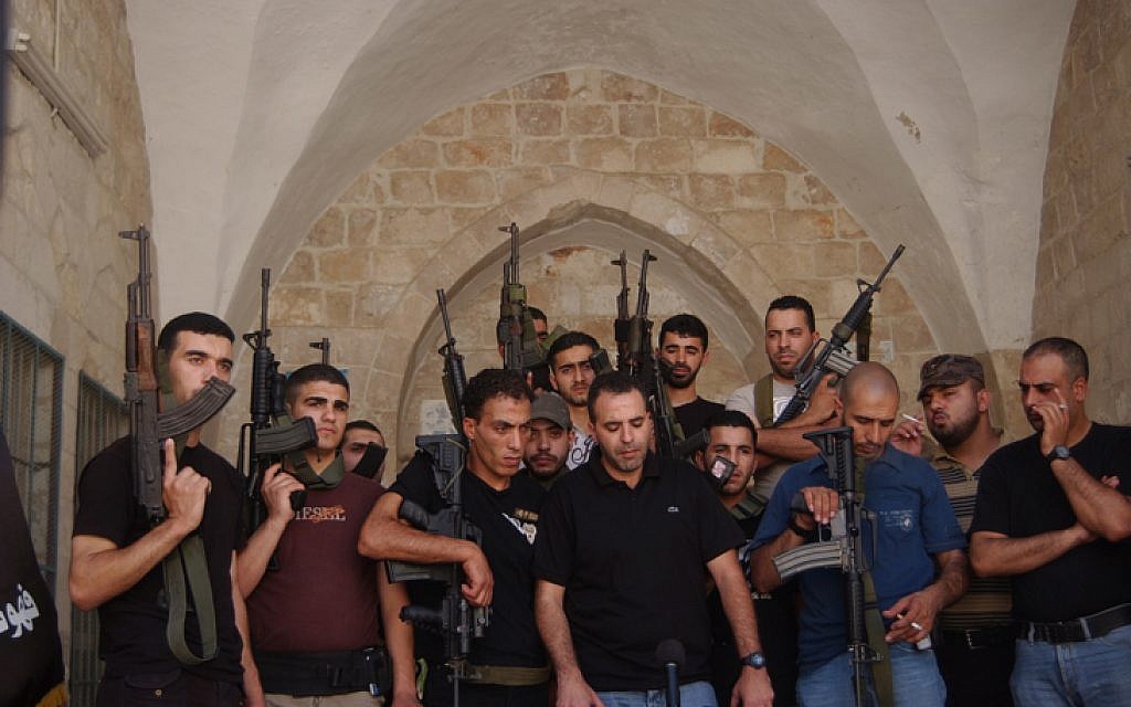 Al-Aqsa Martyrs Brigades, an armed wing of PA President Mahmoud Abbas' Fatah movement, in the Old City in Nablus, West Bank. (photo credit: Wagdi Ashtiyeh /Flash90)