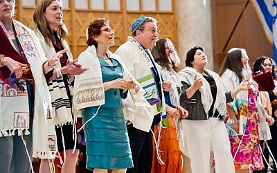 Illustrative photo of rabbis on stage at the Reconstructionist Rabbinical College's 2013 graduation ceremony (Courtesy of RRC/Jewish Reconstructionist Communities/JTA)