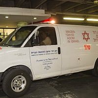 An illustrative photo of a Magen David Adom ambulance. (Yonatan Sindel/Flash90)