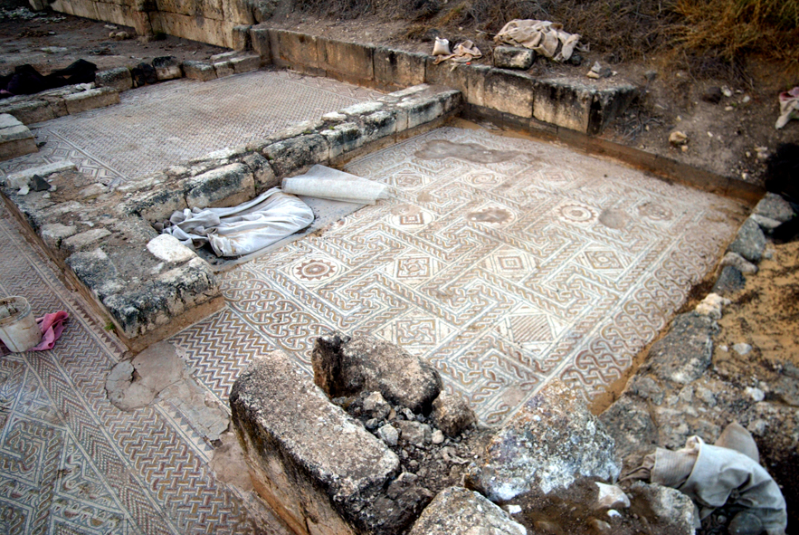 One of the Umayyad mosaics at Khirbat al-Minya, on the shores of the Sea of Galilee (photo courtesy of Minya Excavations, The Hebrew University of Jerusalem)