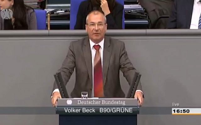 German parliamentarian Volker Beck of the Green Party (Screen capture: YouTube)