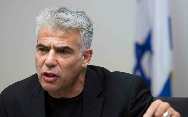 Yesh Atid chairman Yair Lapid speaks at a party meeting at the Knesset on June 1, 2015. (Yonatan Sindel/Flash90)