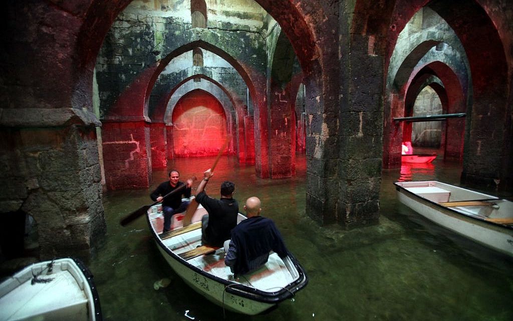 The Pool of the Arches, an underground water cistern, built during the reign of the Caliph Haron al-Rashid in 789 AD to provide Ramla with a steady supply of water. (Yossi Zamir/Flash 90)