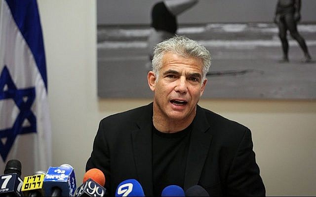 Chairman of Yesh Atid Yair Lapid, speaks during a faction meeting at the Knesset, on July 13, 2015. (Hadas Parush/Flash90) 