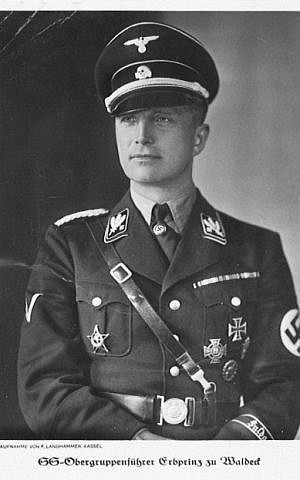 Prince Josias Waldek-Pyrmont, a high ranking member of the SS, who supervised one of the death camps in Buchenwald. (public domain via wikipedia)