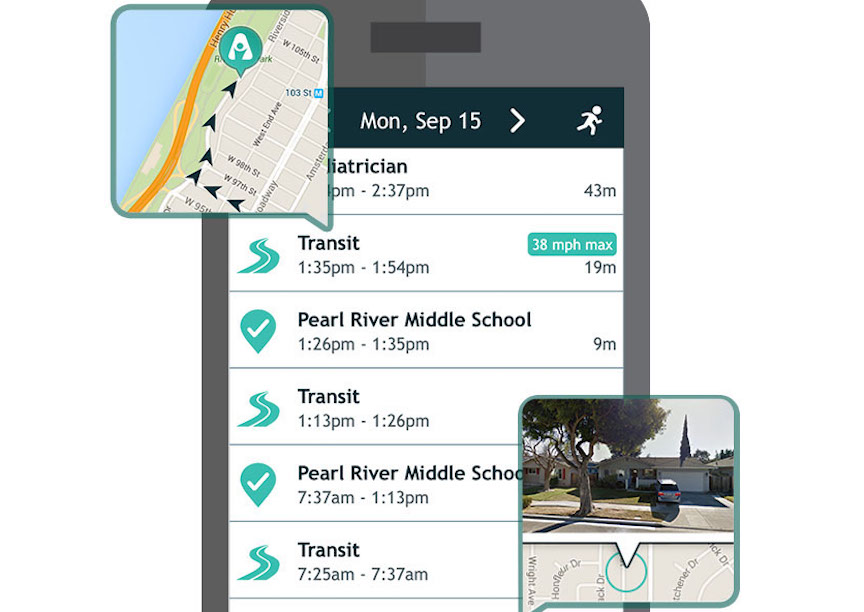 Notifications presented by AngelSense on a user's location (Courtesy)