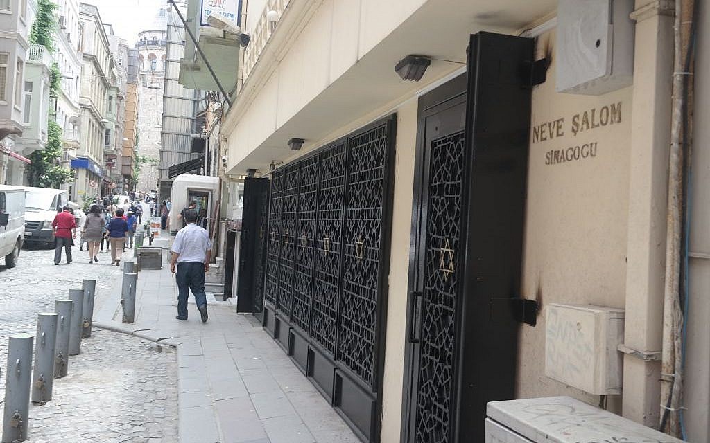 Exterior of Istanbul's Neve Shalom synagogue in Galata. (Avi Lewis, Jon Weidberg)