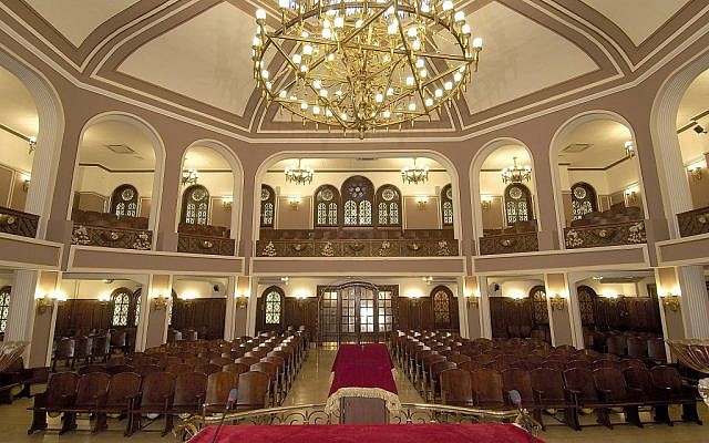 Interior of the Neve Shalom synagogue in Istanbul, Turkey. (courtesy, Turkish Jewish community)