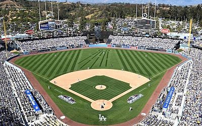 A view of Dodger Stadium on Opening Day, April 6, 2015. (Harry How/Getty Images) 