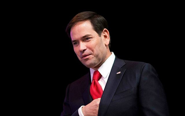 In this Aug. 7, 2015, file photo, Republican presidential candidate Sen. Marco Rubio, R-Florida, steps on the stage to speak at the RedState Gathering in Atlanta. (AP Photo/David Goldman, File)