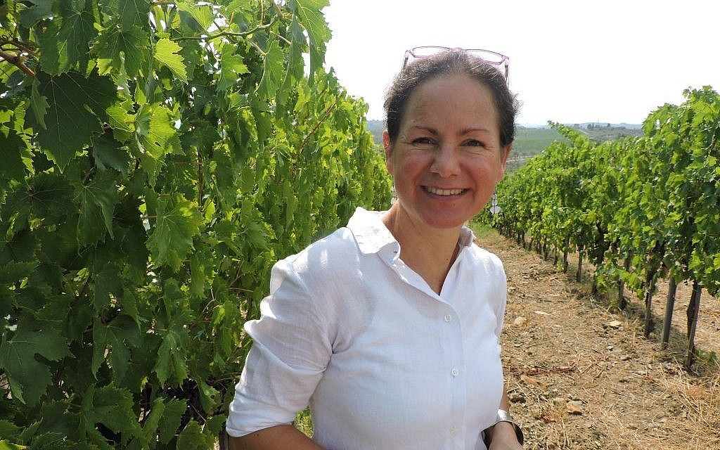 Maria Pellegrini, who owns the winery with her husband, grew up in a winemaking family in southern Italy. But because she isn't Jewish, she can't take part in the winemaking in her own winery. (Ben Sales/JTA)