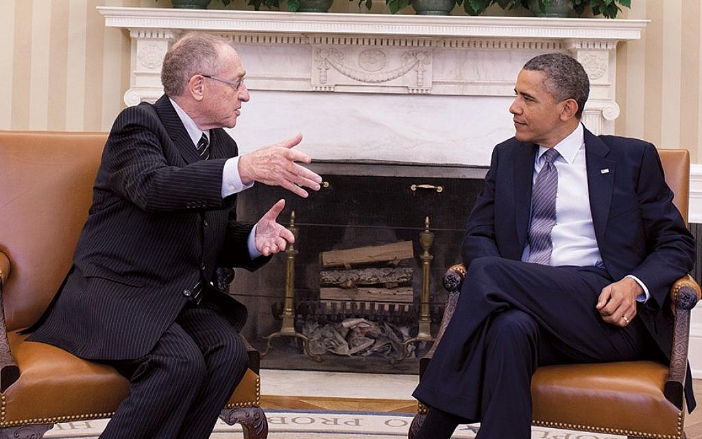 Prof. Alan Dershowitz with President Barack Obama in the Oval Office (Courtesy)