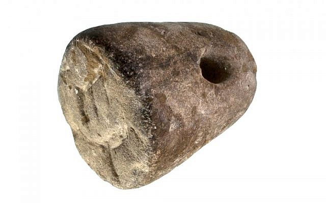 A cone-shaped seal found in rubble excavated from the Temple Mount believed to date to around the 10th century BCE (Zachi Dvira, Temple Mount Sifting Project)
