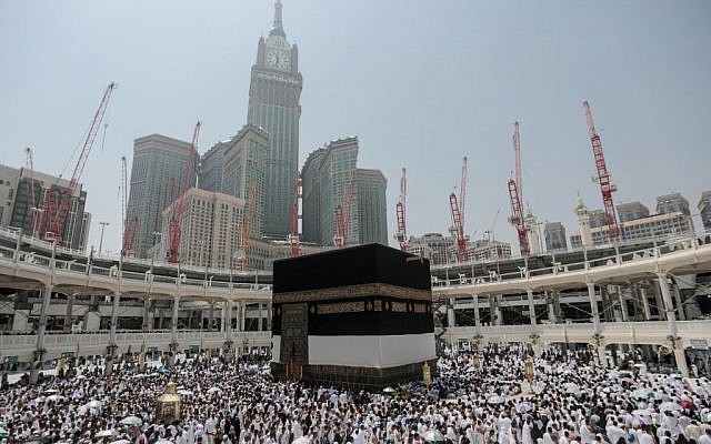 Muslim pilgrims circle the Kaaba, the cubic building at the Grand Mosque in the Muslim holy city of Mecca, Saudi Arabia, Tuesday, Sept. 22, 2015. In Mecca, the holy site all the world’s Muslims pray toward, the annual hajj pilgrimage began Tuesday with over 2 million faithful gathering to call out in Arabic: "Here I am, God, answering your call. Here I am." (AP Photo/Mosa'ab Elshamy)