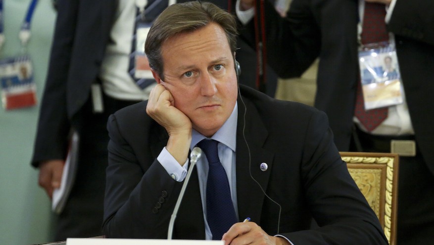 More than 100 rabbis and cantors made a plea for Syrian refugees to British Prime Minister David Cameron, shown at a 2013 summit in Russia. (Sergei Karpukhin, Pool/AP Images)