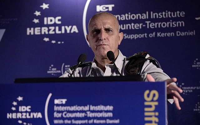 Maj. Gen. Sami Turgeman, commander of IDF Southern Command, speaks at the ICT conference in Herzliya, September 7, 2015 (Tomer Neuberg)