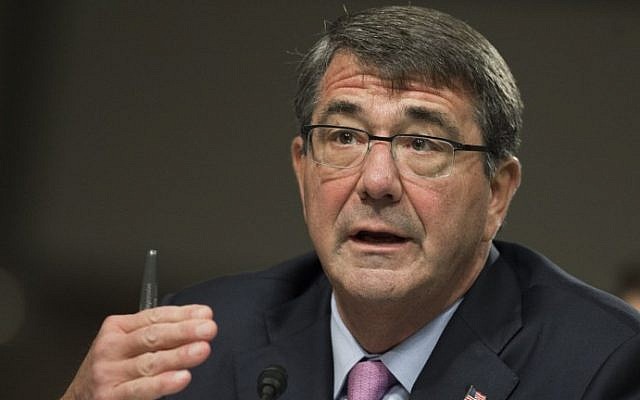 US Secretary of Defense Ashton Carter testifies during a Senate Armed Services Committee hearing about the Middle East on Capitol Hill in Washington, DC, October 27, 2015. (AFP/Saul Loeb)