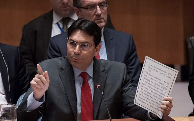 Israeli Ambassador to the United Nations Danny Danon addresses the UN Security Council, October 22, 2015. (Permanent Mission of Israel to the UN) 