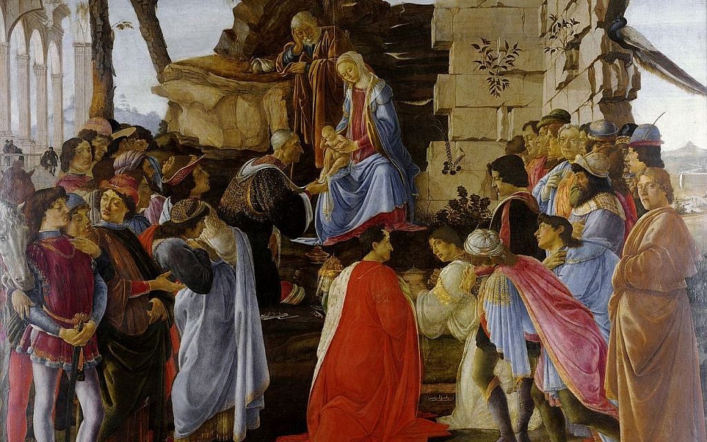 Sandro Botticelli's 'Adoration of the Magi' c. 1475–1476, Tempera on panel (public domain)