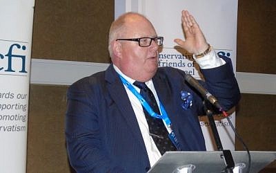 Conservative Friends of Israel's Parliamentary Chairman, Rt. Hon. Sir Eric Pickles MP addresses the CFI annual reception, Manchester, October 6, 2015.