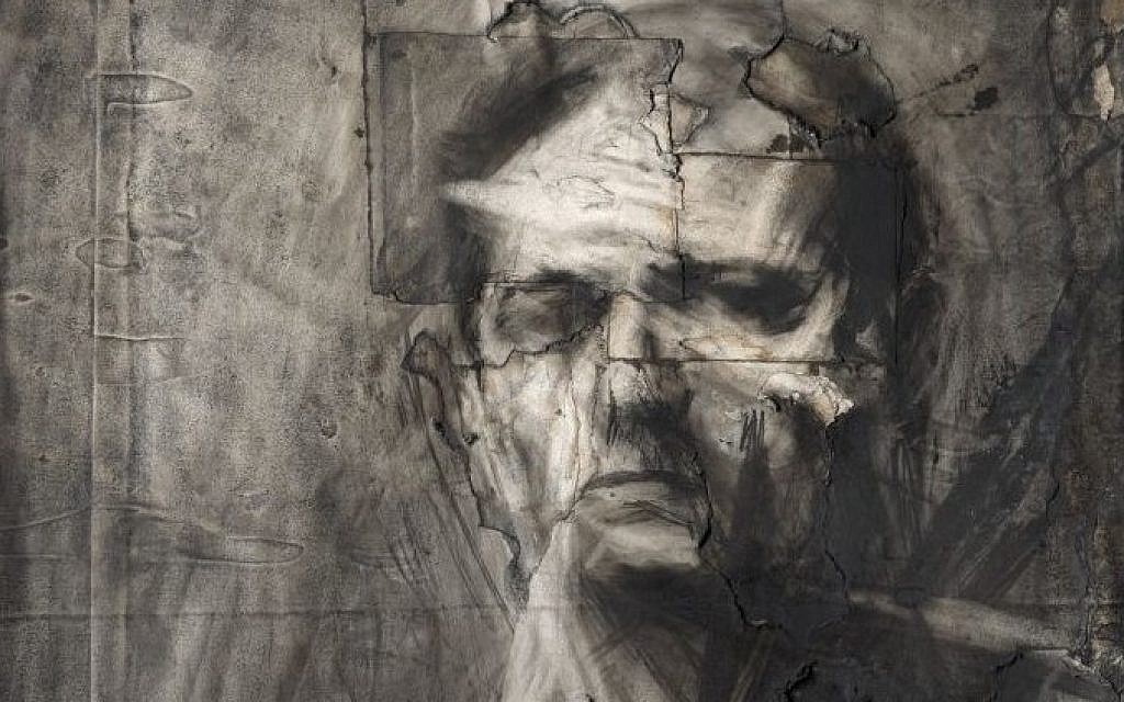 Detail from 'Frank Auerbach self-portrait,' charcoal and chalk on paper, 1958. (Courtesy: Daniel Katz Gallery)