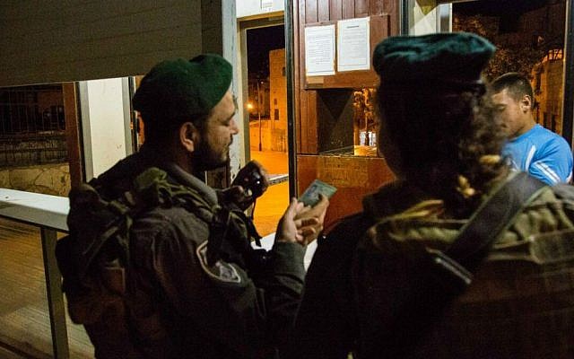 Illustrative photo of the Tzalbanit checkpoint near the West Bank city of Hebron, near the Tomb of the Patriarchs. (Israel Police)