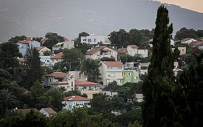 Homes on the hills in the Israeli town of Kiryat Tivon, in Northern Israel, on June 19, 2015. (Hadas Parush/Flash90)