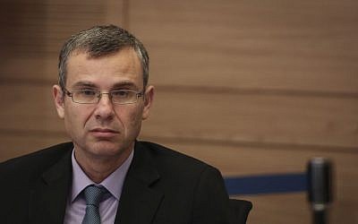 Tourism Minister Yariv Levin in the Knesset on July 13, 2015 (Hadas Parush/Flash90)
