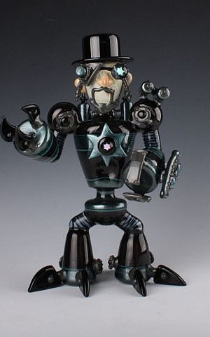 'Golem 2099,' is a collaboration between Germ Glass and Joe Peters (Courtesy of Jeremy Grant-Levine/via JTA)
