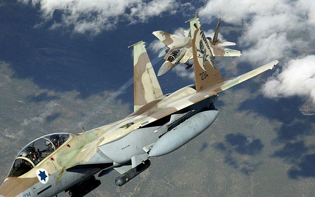 Illustrative: Two Israeli Air Force F-15 Ra'ams practicing air maneuvers. (TSGT Kevin J. Gruenwald, USAF/Wikipedia)